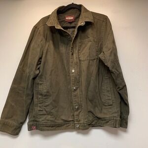 Alesbury Canvas Chore Jacket Mens Large Olive Green Excellent Rugged Workwear